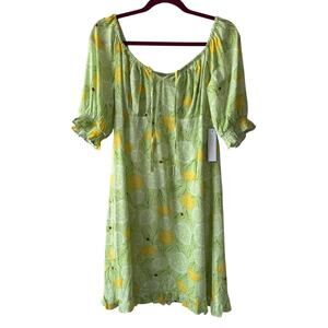 ModCloth Picnic in Paradise Babydoll Dress Dandy Floral Mint Women’s sz Medium